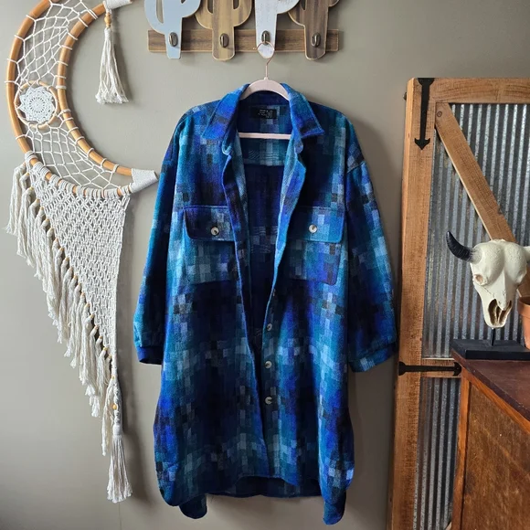 Dressed In Lala Cosmos Oversized Grunge Wool Jacket Nwot - Picture 5 of 10